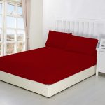 Jogi rjuhe iz Satena 160×200 cm bordo rdeča