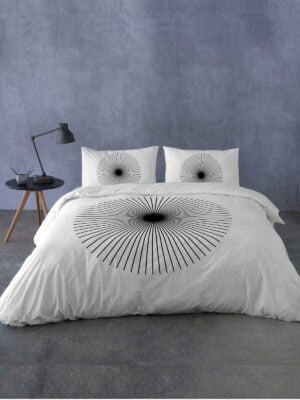 posteljnine iz satena Črn krog