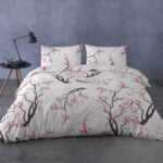 posteljnine iz satena Roza češnja