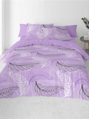 Posteljnina iz satena Perje vijola