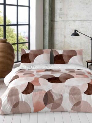 Posteljnina iz satena Rjava geometrija