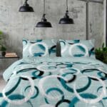 Posteljnina iz satena Turkizna zanka
