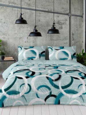Posteljnina iz satena Turkizna zanka