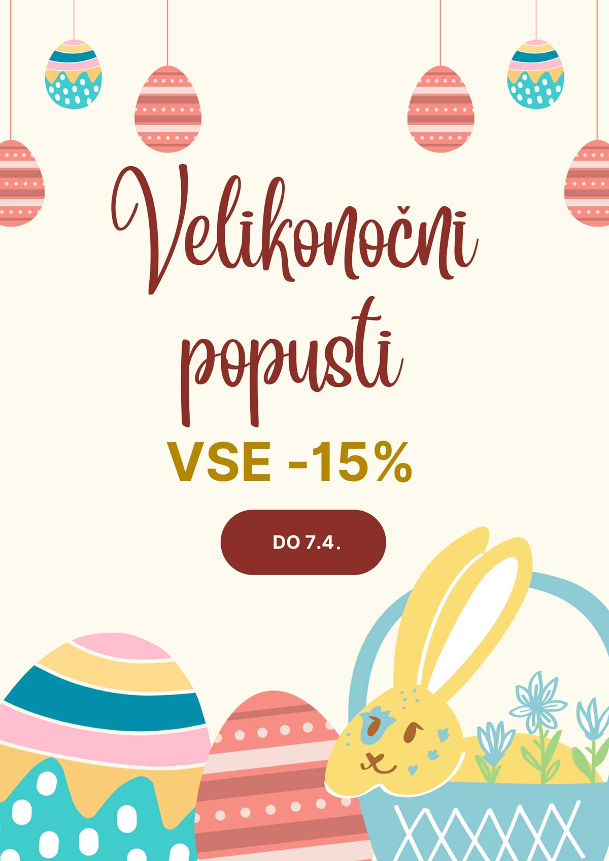 Red Illustrative Easter Sale Poster